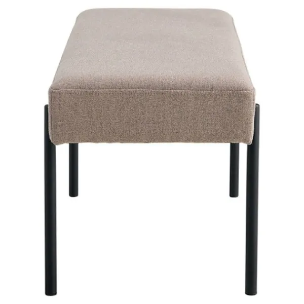HOUSE NORDIC Balkongmöbler>Brun bänk med svarta ben 100 x 36 x 42,5 cm