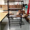 COSTWAY Sideboards>Buffé av kök 165 cm Multi-Nivåer , Strömuttag, Stöd för glas och muggar, 24 Flaskhyllor, 8 Krokar