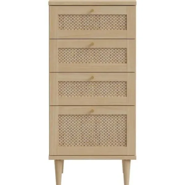 AUCUNE Byråer>Byrå - CALASETTEA - 4 lådor - Ekdekor - 50,4 x 41,4 x 108,8 cm