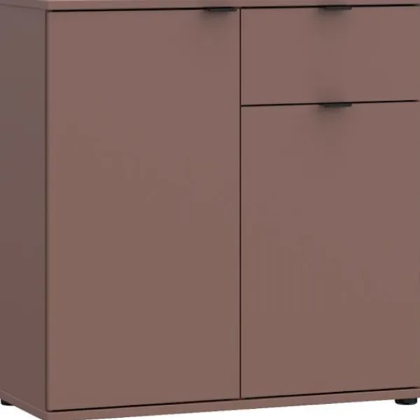 AUCUNE Byråer>Byrå - GANYMEDE - 2 dörrar - 1 låda - Terrakotta - 80,1 x 34,1 x 82,3 cm