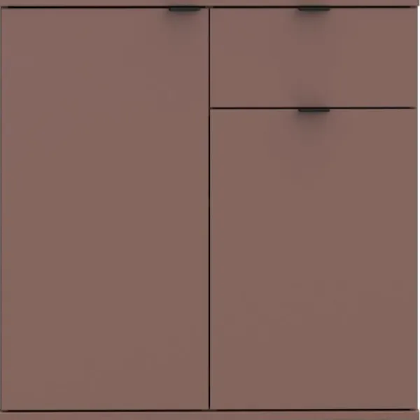 AUCUNE Byråer>Byrå - GANYMEDE - 2 dörrar - 1 låda - Terrakotta - 80,1 x 34,1 x 82,3 cm