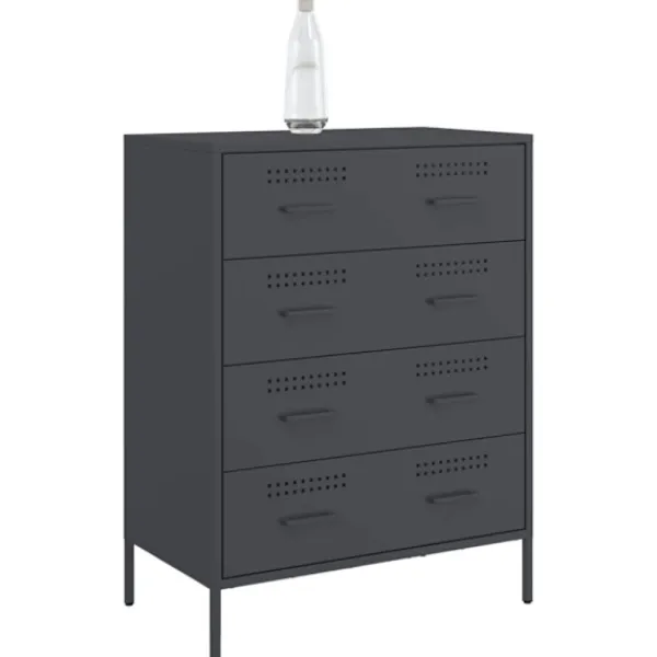 vidaXL Byråer>Byrå antracit 68x39x89 cm stål