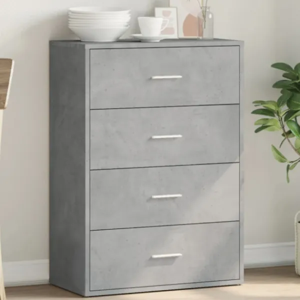 vidaXL Byråer>Byrå betonggrå 60x31x84 cm konstruerat trä