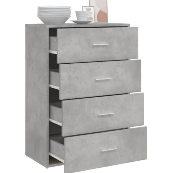 vidaXL Byråer>Byrå betonggrå 60x31x84 cm konstruerat trä