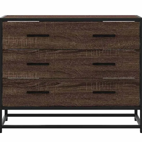 vidaXL Byråer>Byrå brun ek 70x41x56 cm konstruerat trä