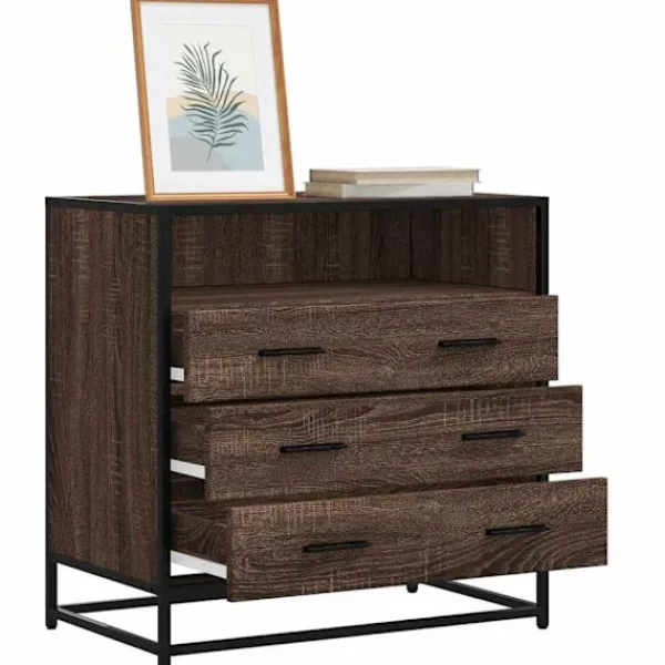 vidaXL Byråer>Byrå brun ek 70x41x70 cm konstruerat trä