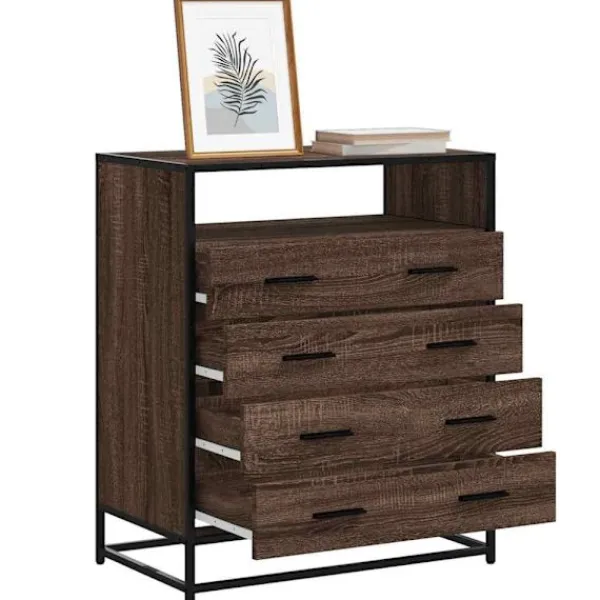 vidaXL Byråer>Byrå brun ek 70x41x83,5 cm konstruerat trä