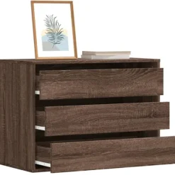 vidaXL Byråer>Byrå brun ek 80x41x58 cm konstruerat trä