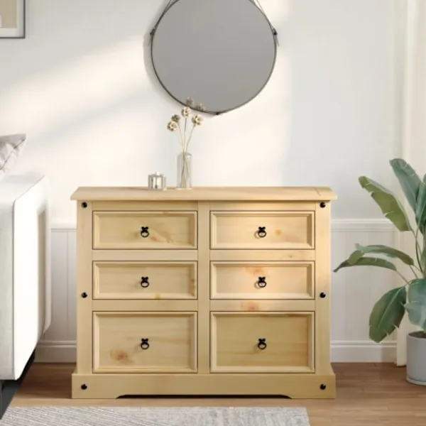 vidaXL Byråer>Byrå Corona 112x48x91 cm massiv furu