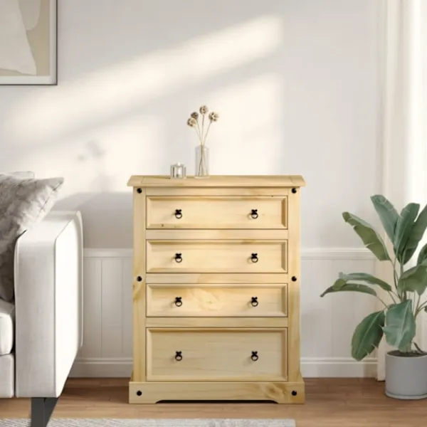 vidaXL Byråer>Byrå Corona 92x48x120 cm massiv furu