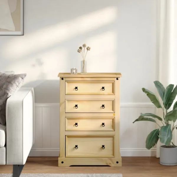 vidaXL Byråer>Byrå Corona 80x43x114 cm massiv furu
