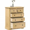 vidaXL Byråer>Byrå Corona 92x48x114 cm massiv furu
