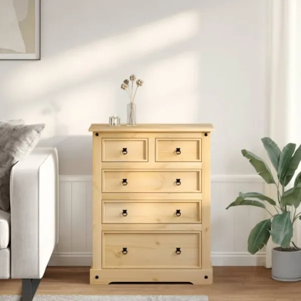 vidaXL Byråer>Byrå Corona 92x48x114 cm massiv furu