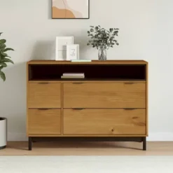 vidaXL Byråer>Byrå FLAM 110x40x80 cm massiv furu