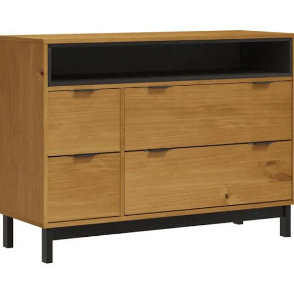 vidaXL Byråer>Byrå FLAM 110x40x80 cm massiv furu