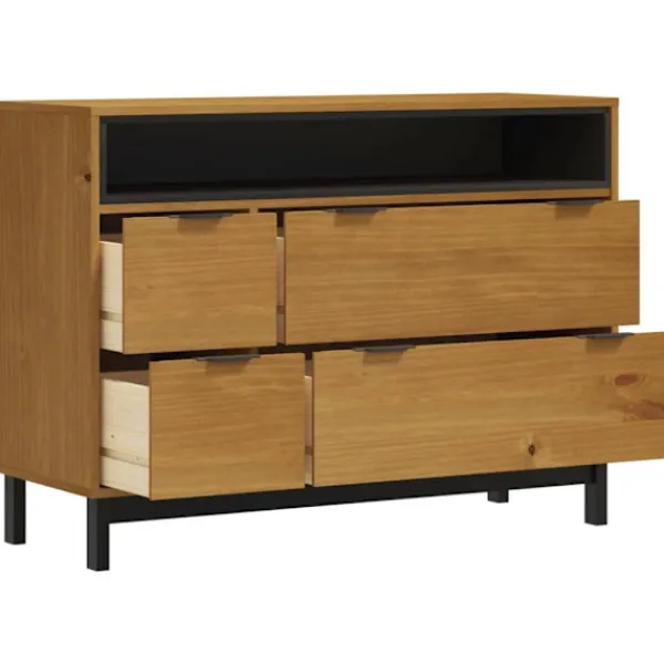 vidaXL Byråer>Byrå FLAM 110x40x80 cm massiv furu