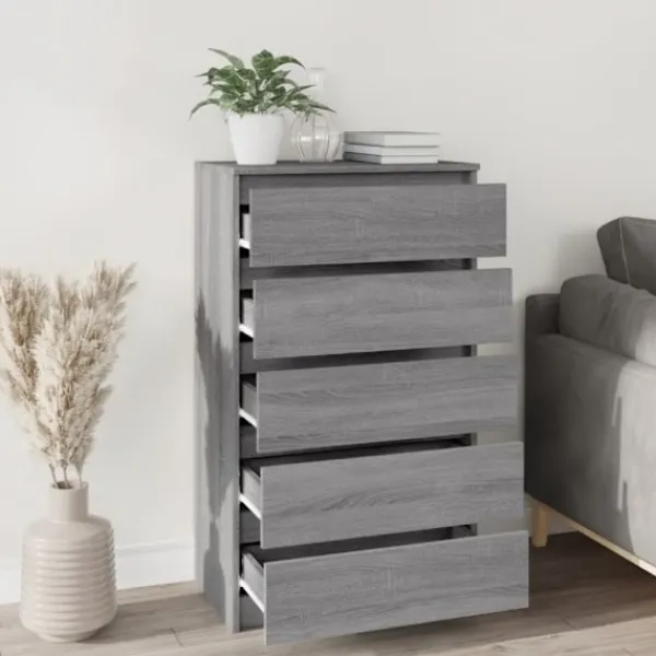 vidaXL Byråer>Byrå grå sonoma 60x36x103 cm konstruerat trä