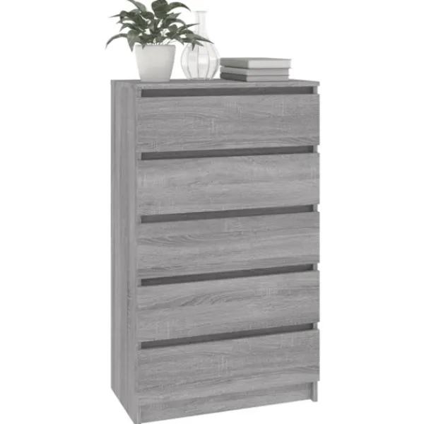 vidaXL Byråer>Byrå grå sonoma 60x36x103 cm konstruerat trä