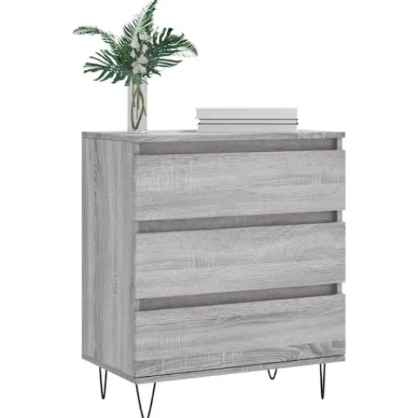 vidaXL Byråer>Byrå grå sonoma 60x35x70 cm konstruerat trä