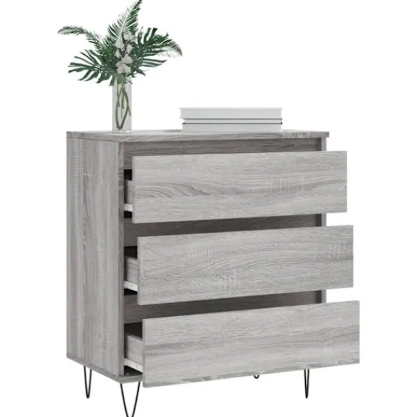 vidaXL Byråer>Byrå grå sonoma 60x35x70 cm konstruerat trä