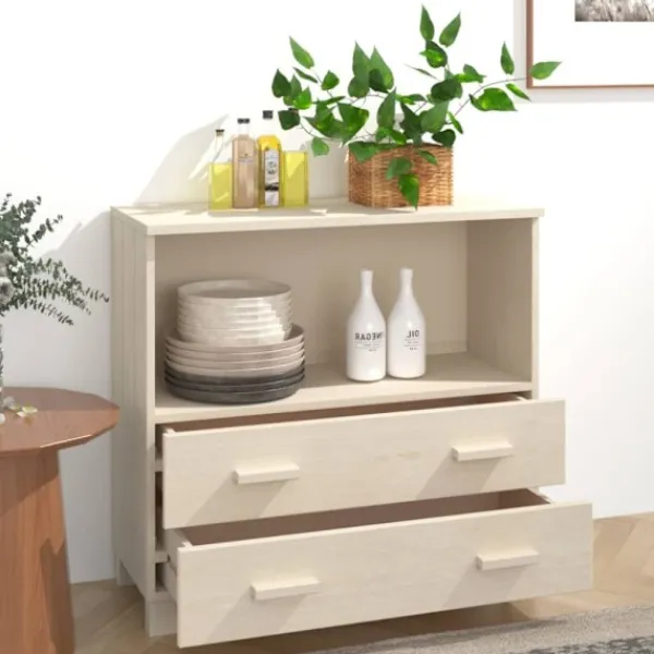 vidaXL Byråer>Byrå HAMAR honungsbrun 85x35x80 cm massiv furu