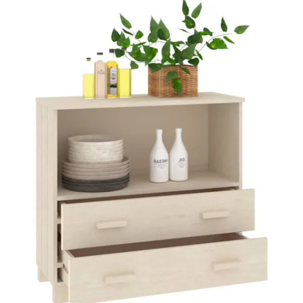vidaXL Byråer>Byrå HAMAR honungsbrun 85x35x80 cm massiv furu