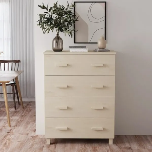 vidaXL Byråer>Byrå HAMAR honungsbrun 79x40x103,5 cm massiv furu