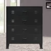 vidaXL Byråer>Byrå industriell stil metall 78x40x93 cm svart