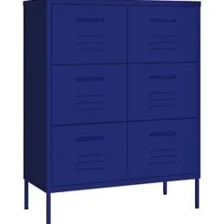 vidaXL Byråer>Byrå marinblå 80x35x101,5 cm stål