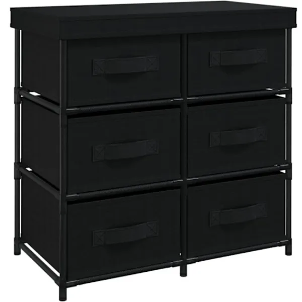vidaXL Byråer>Byrå med 6 lådor 55x29x55 cm svart stål