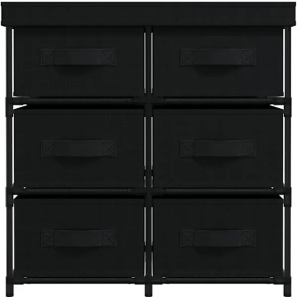 vidaXL Byråer>Byrå med 6 lådor 55x29x55 cm svart stål