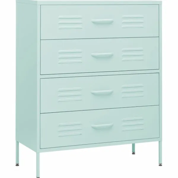 vidaXL Byråer>Byrå mintgrön 80x35x101,5 cm stål