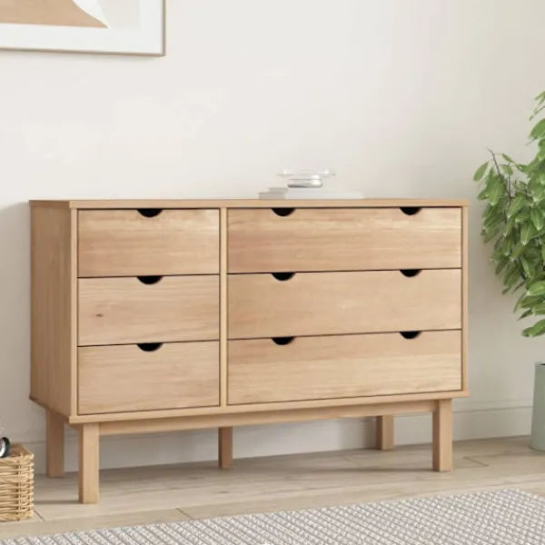vidaXL Byråer>Byrå OTTA 111x43x73,5 cm massiv furu