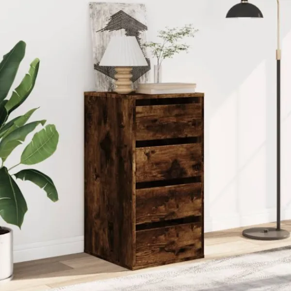 vidaXL Byråer>Byrå rökfärgad ek 40x41x76 cm konstruerat trä