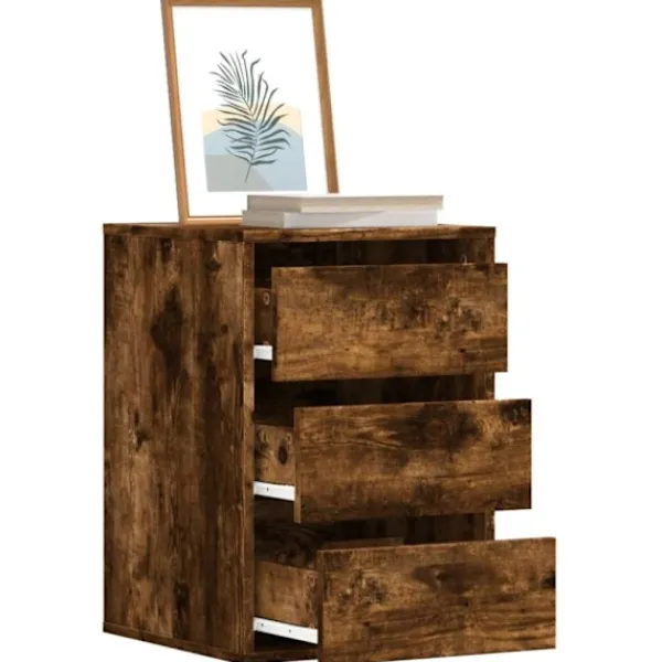 vidaXL Byråer>Byrå rökfärgad ek 40x41x58 cm konstruerat trä