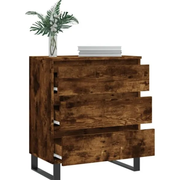 vidaXL Sideboards>Byrå rökfärgad ek 60x35x70 cm konstruerat trä