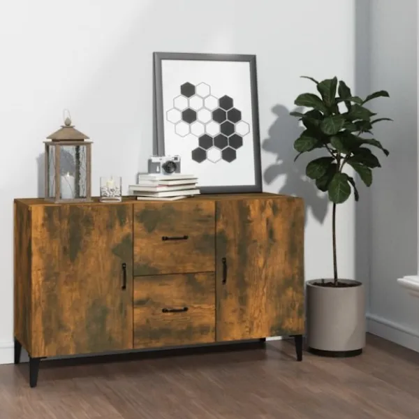 vidaXL Sideboards>Byrå rökfärgad ek 100x36x60 cm konstruerat trä