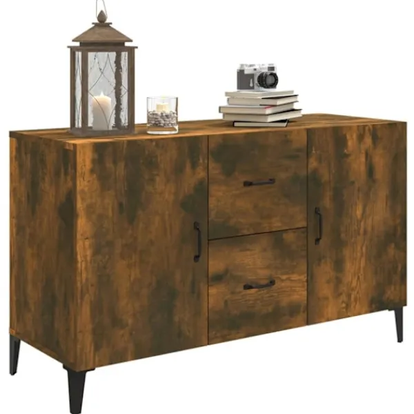 vidaXL Sideboards>Byrå rökfärgad ek 100x36x60 cm konstruerat trä