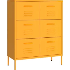 vidaXL Byråer>Byrå senapsgul 80x35x101,5 cm stål