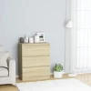 vidaXL Byråer>Byrå sonoma-ek 60x35x76 cm konstruerat trä