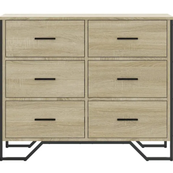 vidaXL Byråer>Byrå sonoma-ek 91x35,5x74,5 cm konstruerat trä
