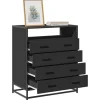 vidaXL Byråer>Byrå svart 70x41x83,5 cm konstruerat trä