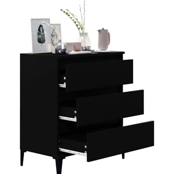 vidaXL Byråer>Byrå svart 60x35x70 cm konstruerat trä