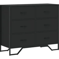 vidaXL Byråer>Byrå svart 91x35,5x74,5 cm konstruerat trä