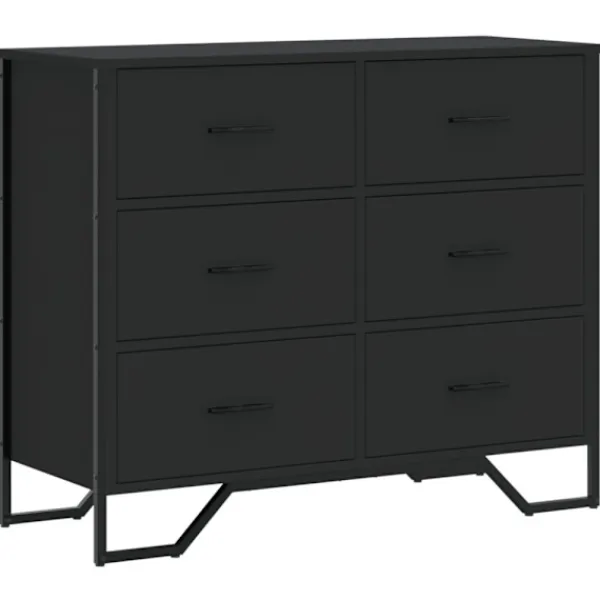 vidaXL Byråer>Byrå svart 91x35,5x74,5 cm konstruerat trä