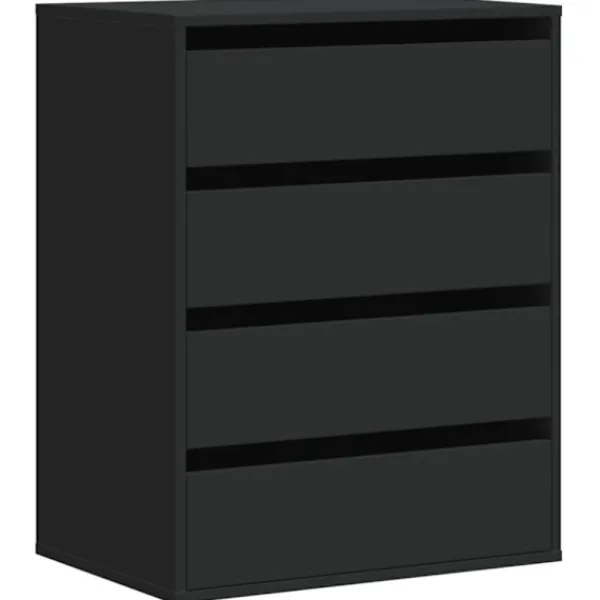 vidaXL Byråer>Byrå svart 60x41x76 cm konstruerat trä