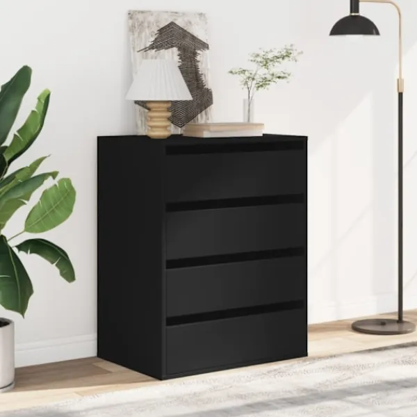 vidaXL Byråer>Byrå svart 60x41x76 cm konstruerat trä