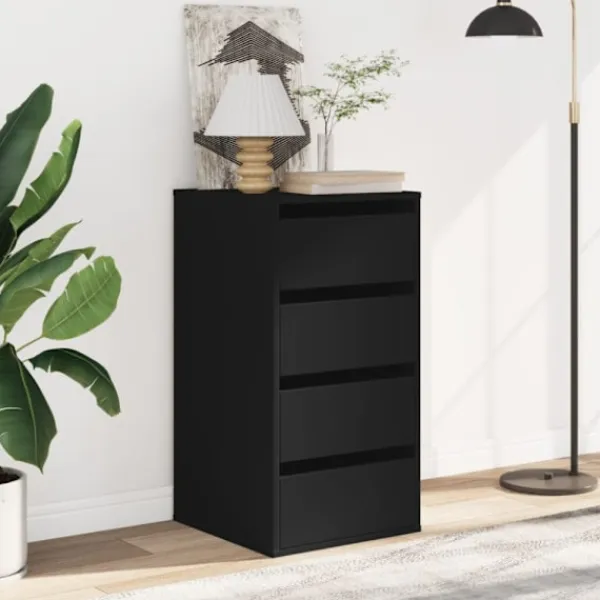 vidaXL Byråer>Byrå svart 40x41x76 cm konstruerat trä