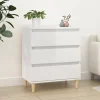 vidaXL Byråer>Byrå vit högglans 60x35x70 cm konstruerat trä