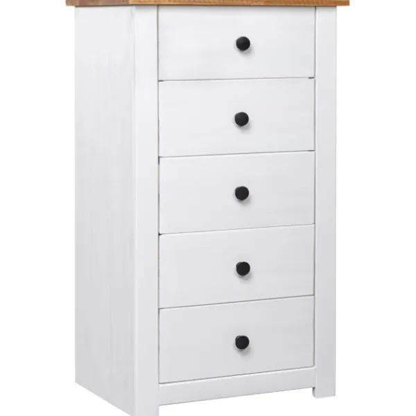 vidaXL Byråer>Byrå vit 46x40x89 cm furu panama